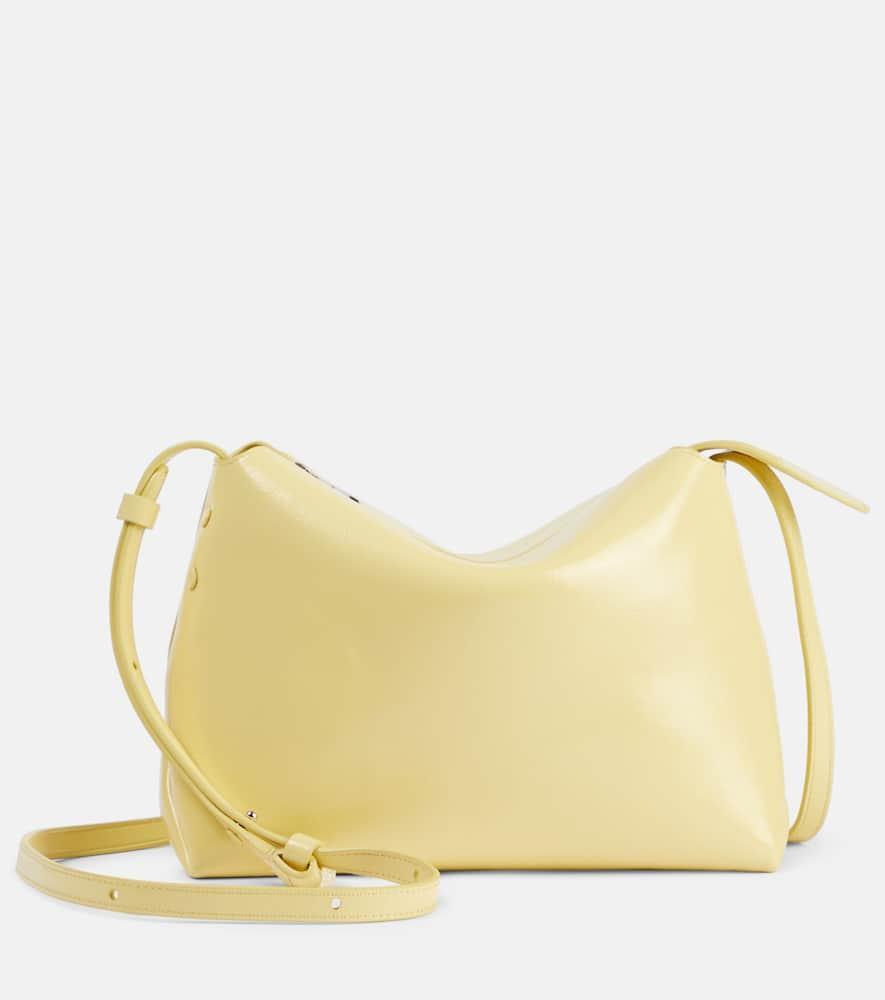 KHAITE Lina Leather Crossbody Bag In Yellow Product Image