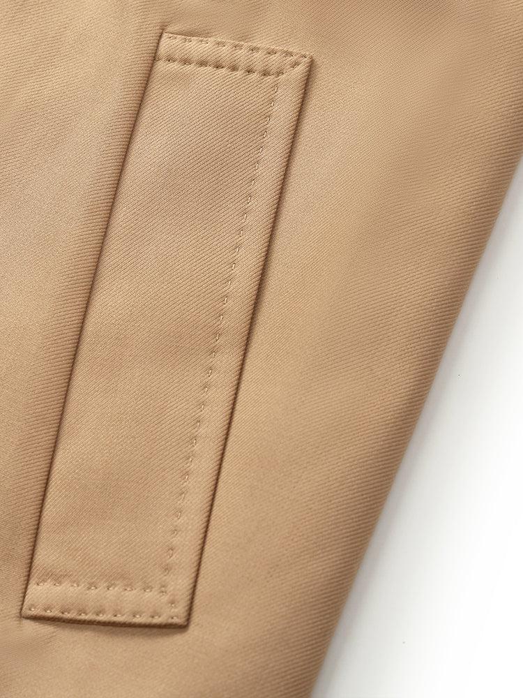 Worsted Wool Women Cropped Trench Coat With Belt Product Image