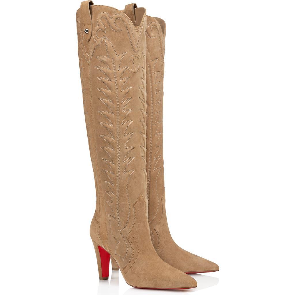 Santia 85mm Suede Boots In Tan Product Image