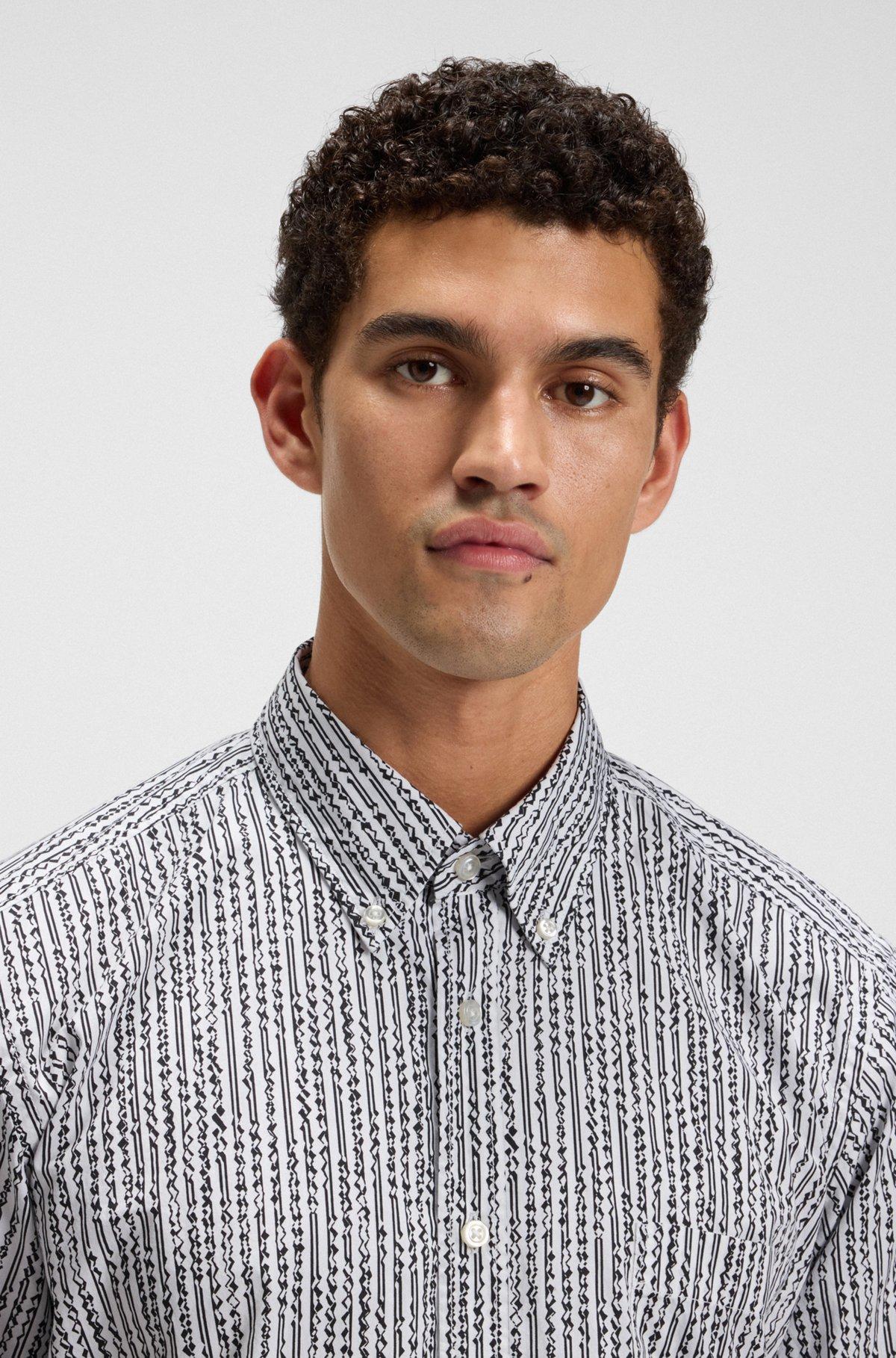 Regular-fit shirt in printed cotton voile Product Image