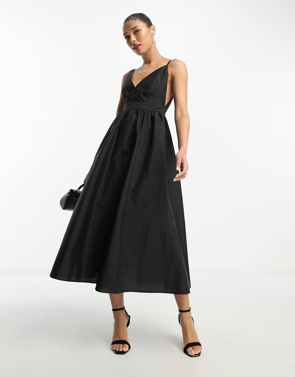 ASOS DESIGN parachute plunge midi dress Product Image