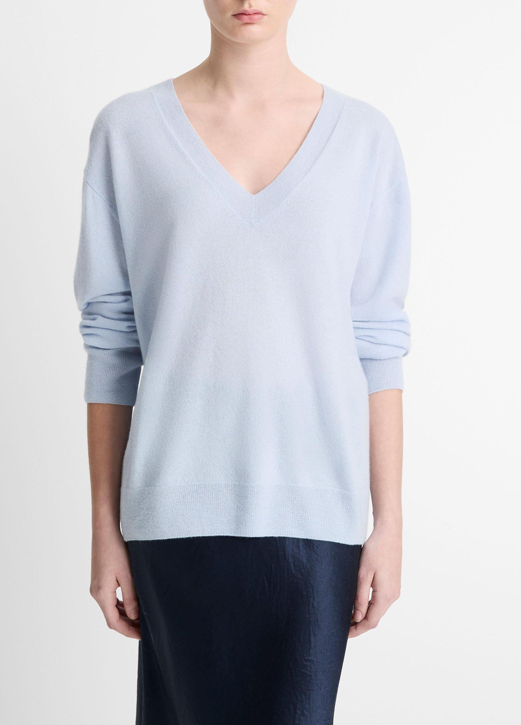 Cashmere-Silk Deep V-Neck Sweater Product Image