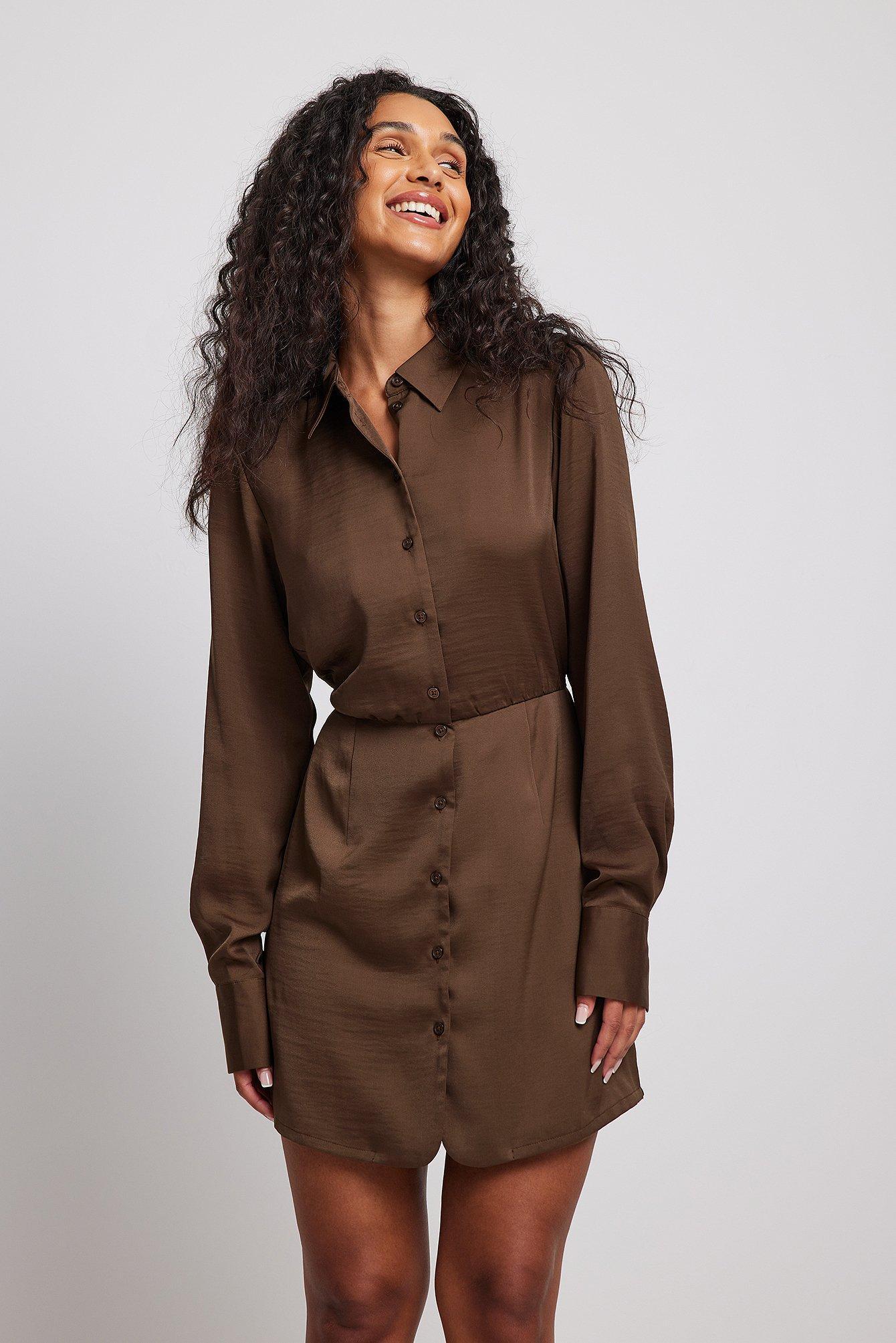 Satin Shirt Dress Product Image