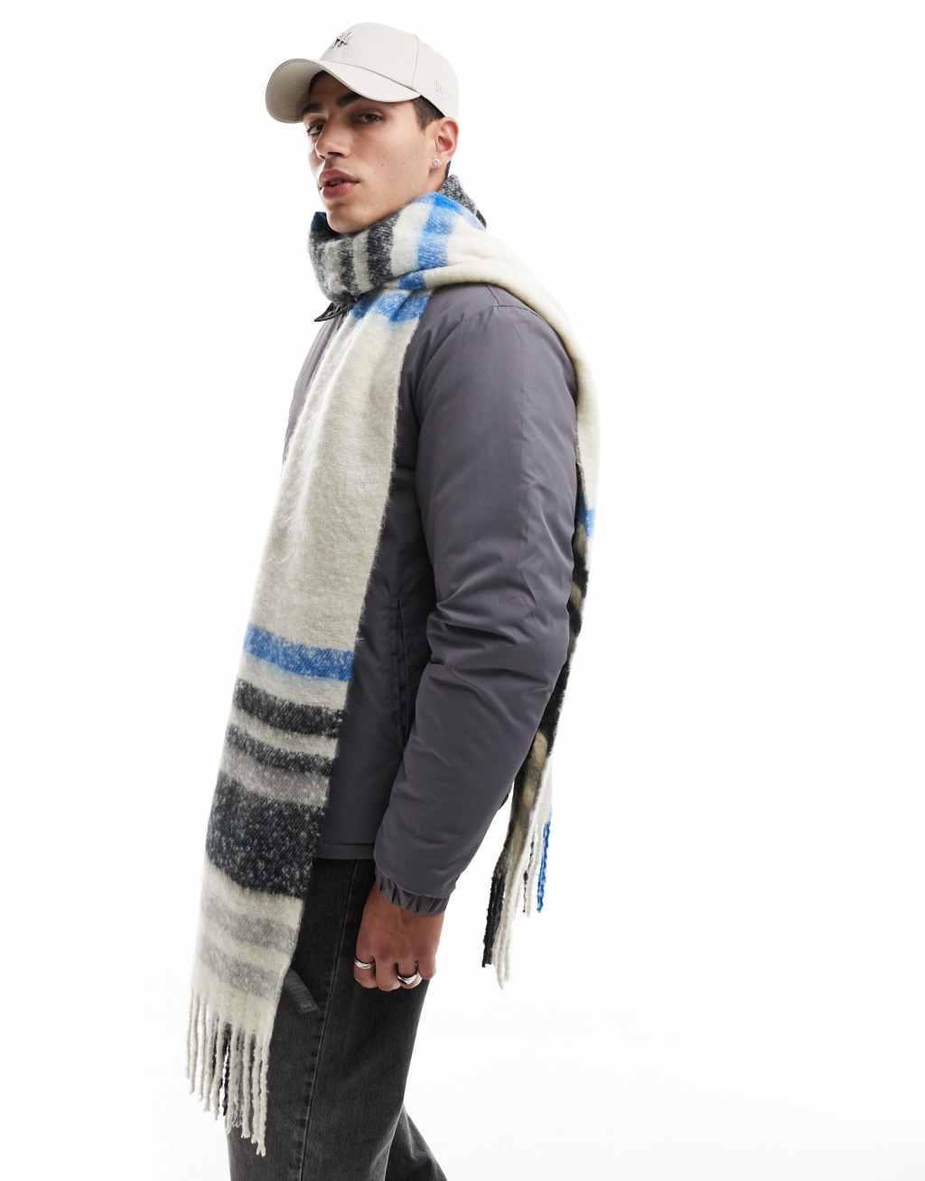 ASOS DESIGN checked blanket scarf Product Image