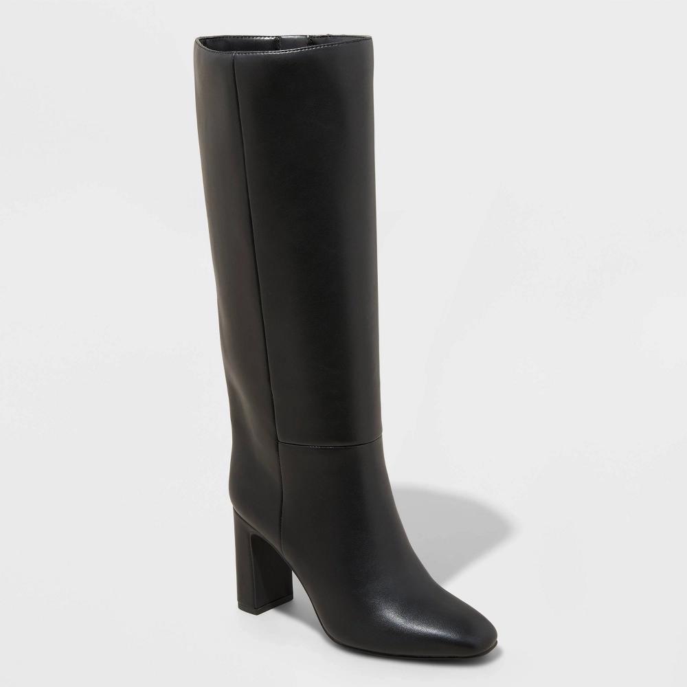 Womens Livia Stovepipe Tall Boots - A New Day Black 6.5 Product Image