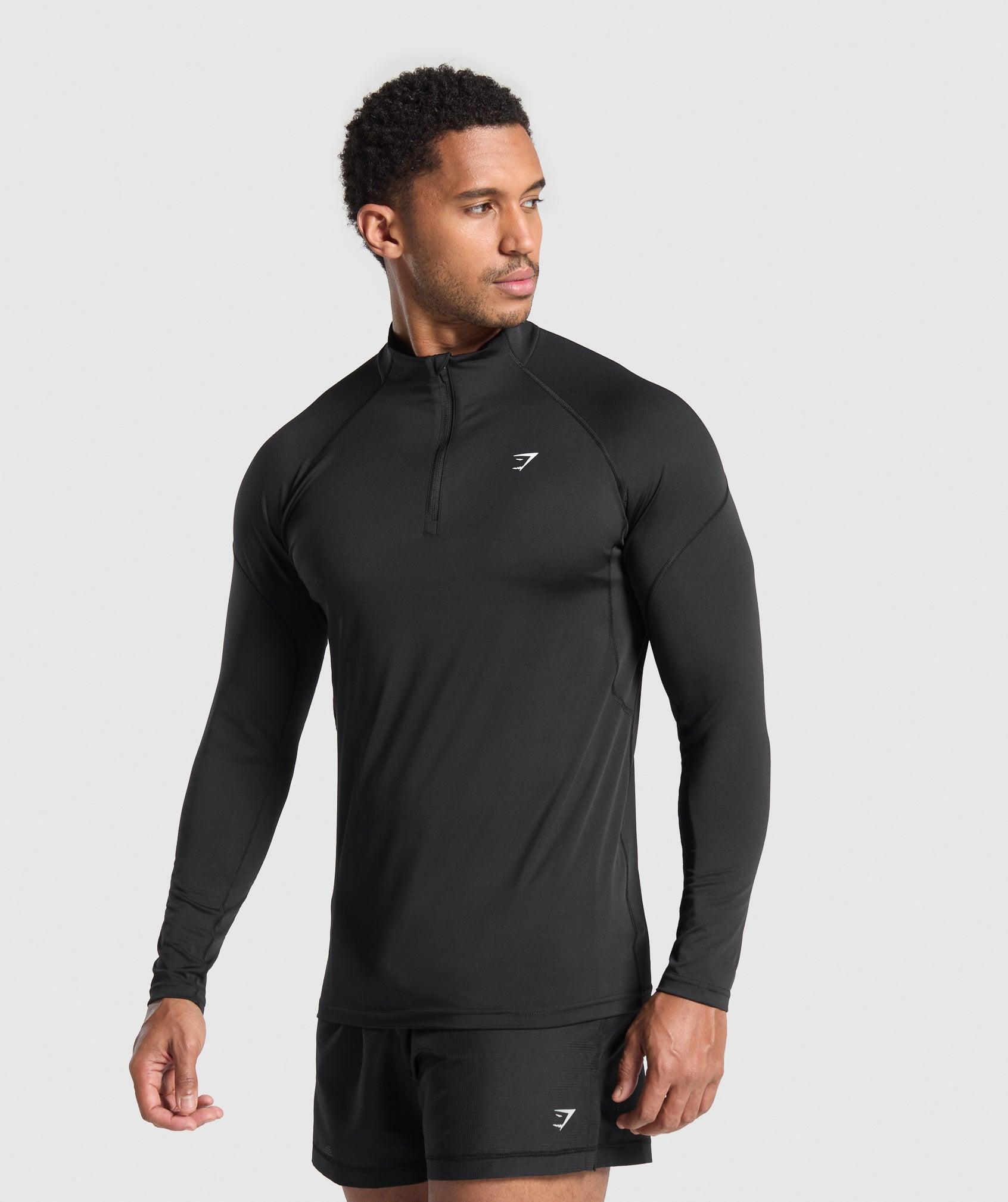 Gymshark Performance 1/4 Zip - Black Male Product Image