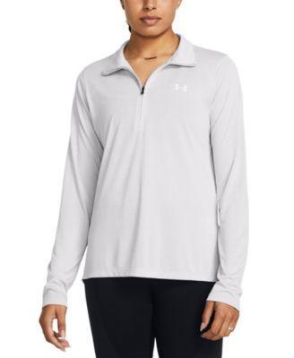 Under Armour Womens Twist Tech Quarter-Zip Logo Top - Halo Gray / Product Image