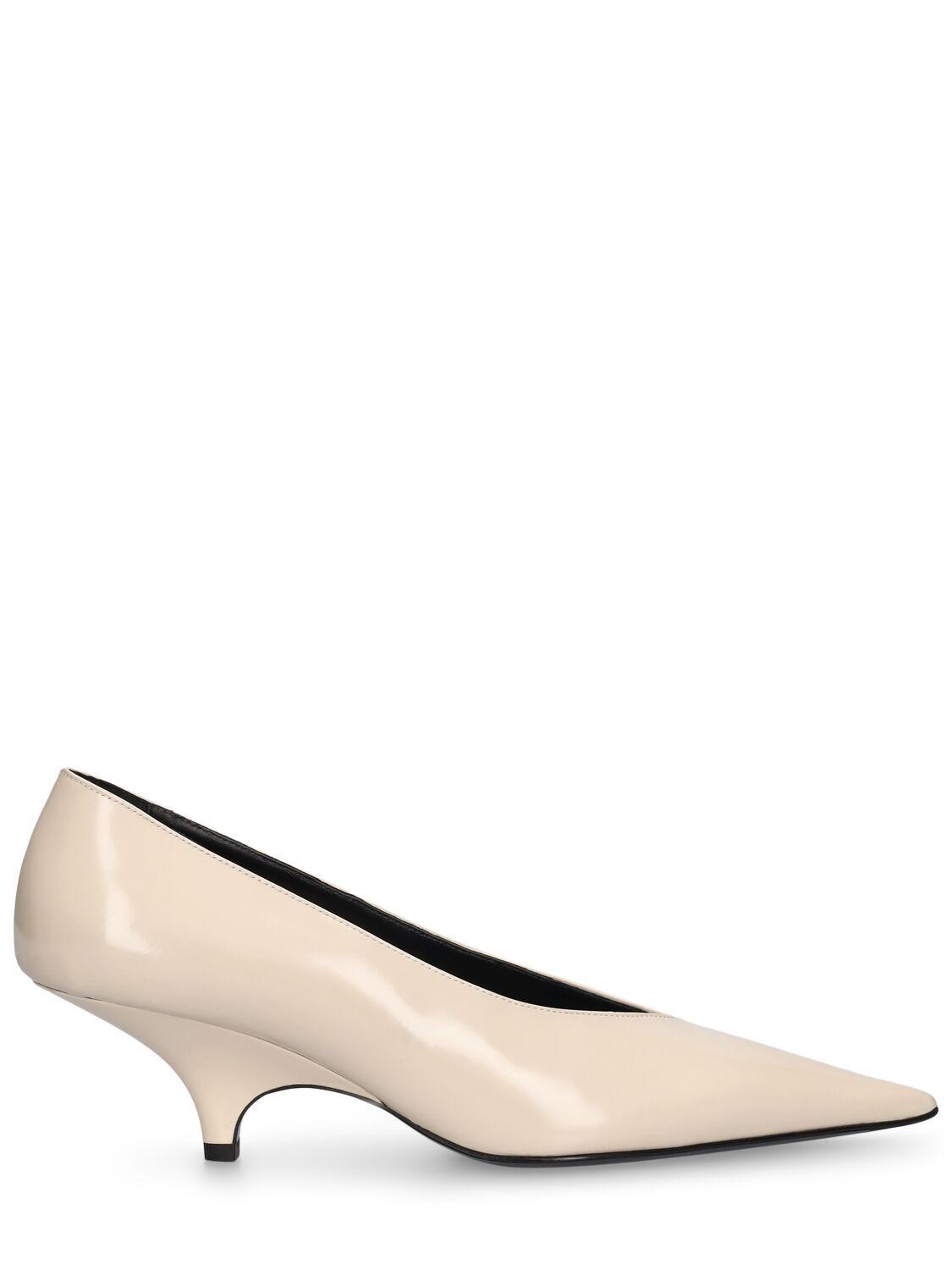 TOTÊME 55mm The Wedge-heel Leather Pumps In Cream Product Image