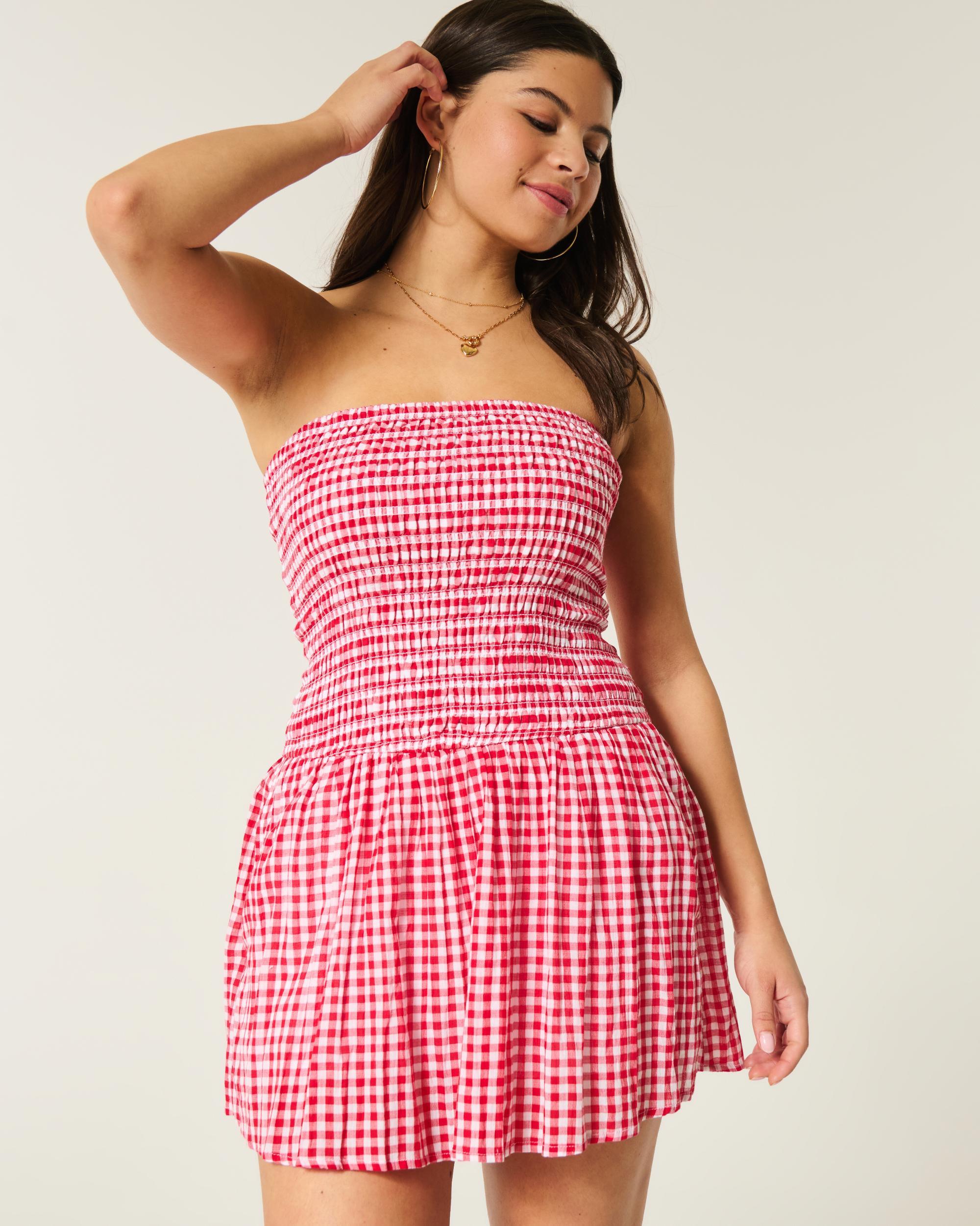 Strapless Smocked Bodice Mini Dress Product Image