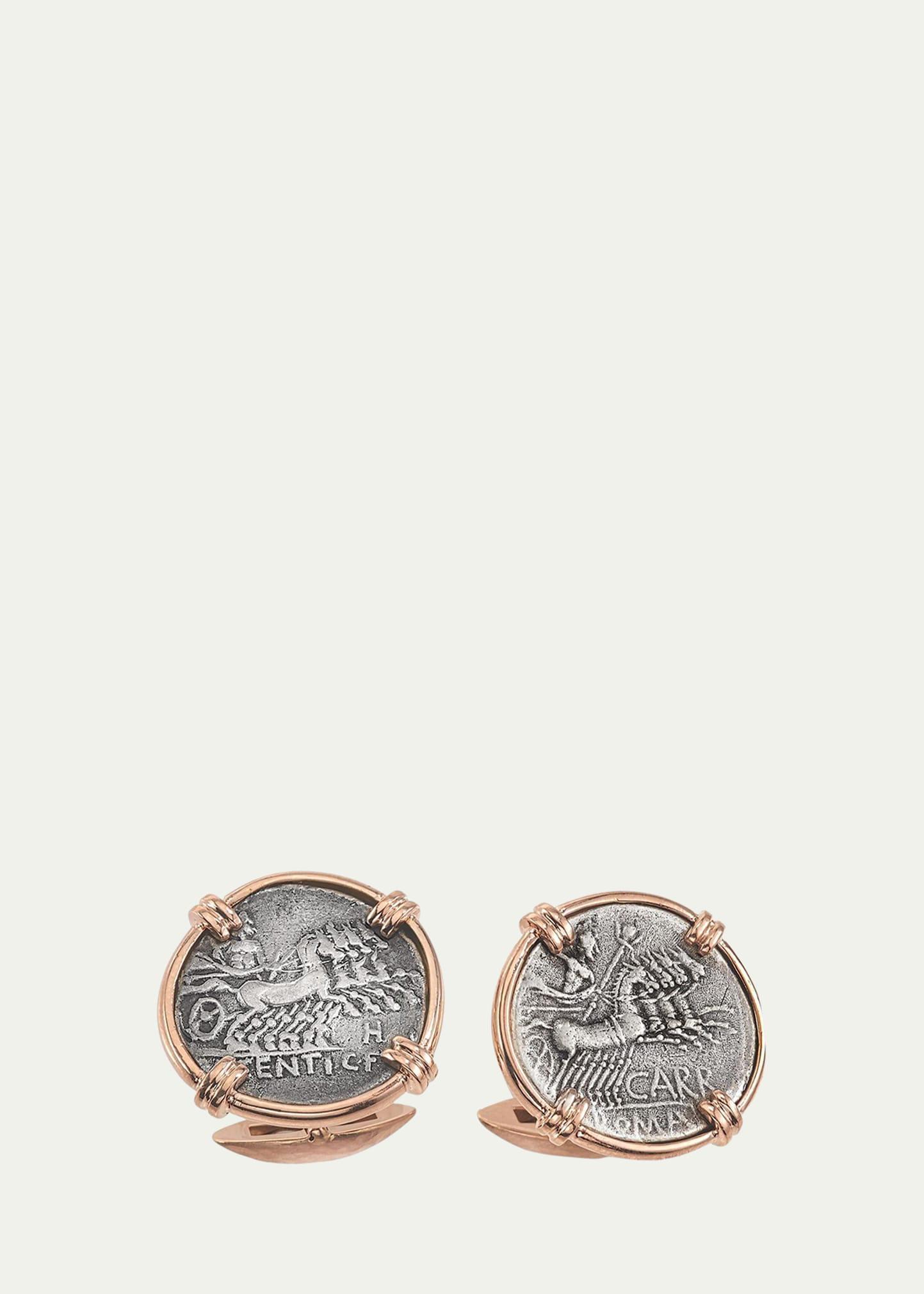 Mens Ancient Jupiter Coin 18K Gold Cufflinks Product Image