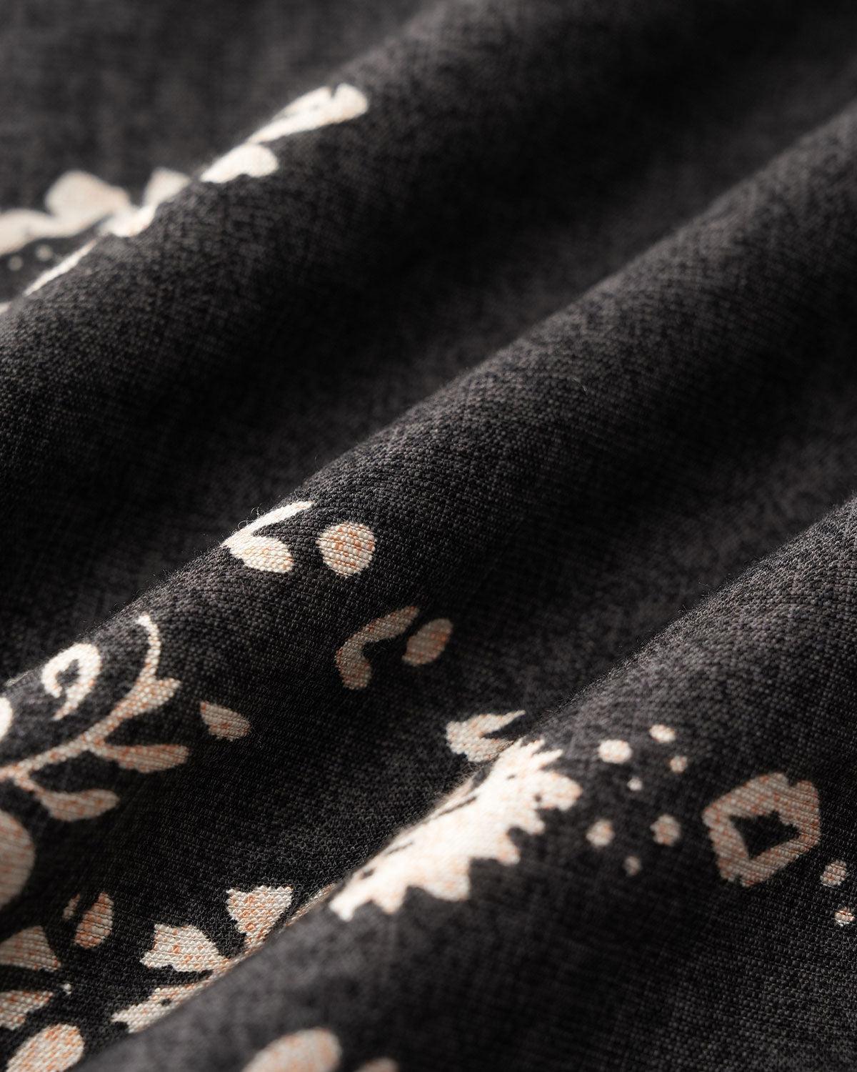 Black Floral Lantern Sleeve Shirt Product Image