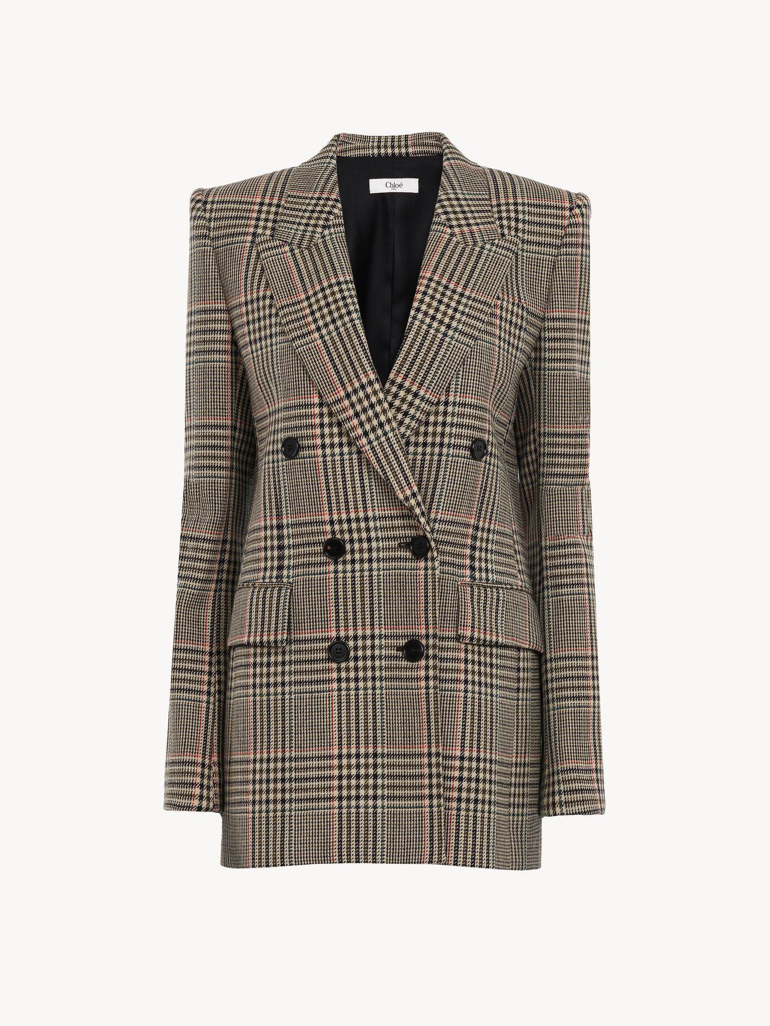 Tailored jacket in Prince of Wales wool Product Image