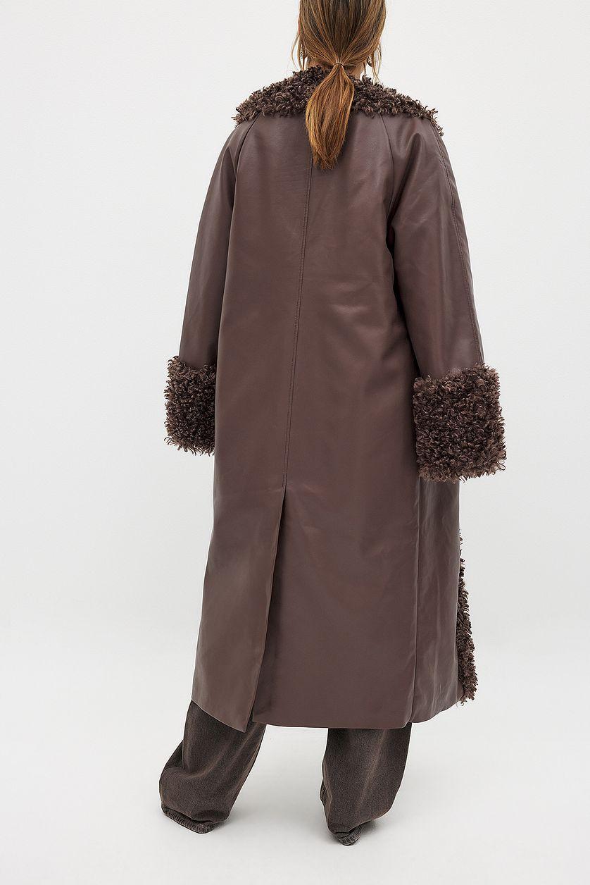 Shearling Detail Maxi Coat Product Image