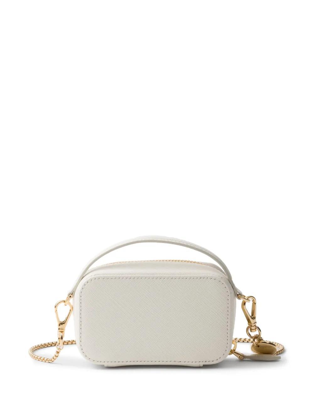 PRADA Saffiano Leather Mini Bag In White Product Image