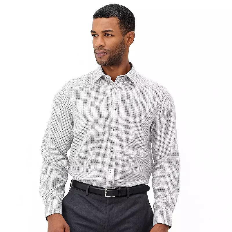 Mens Nick Graham Traveler Collection Performance Modern-Fit Stretch Dress Shirt Blue Diamonds Product Image
