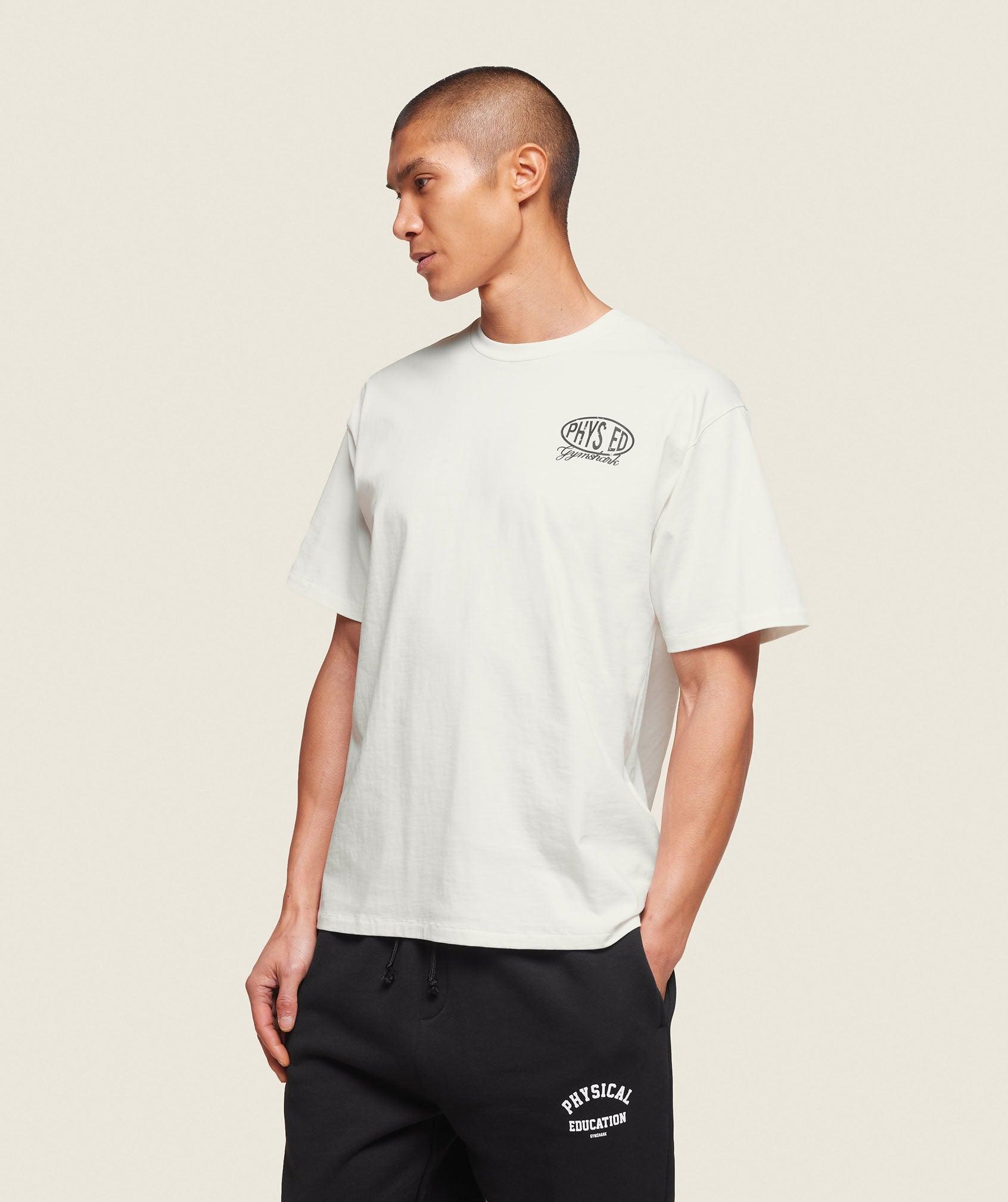 Gymshark Phys Ed T-Shirt - Soft White Male Product Image