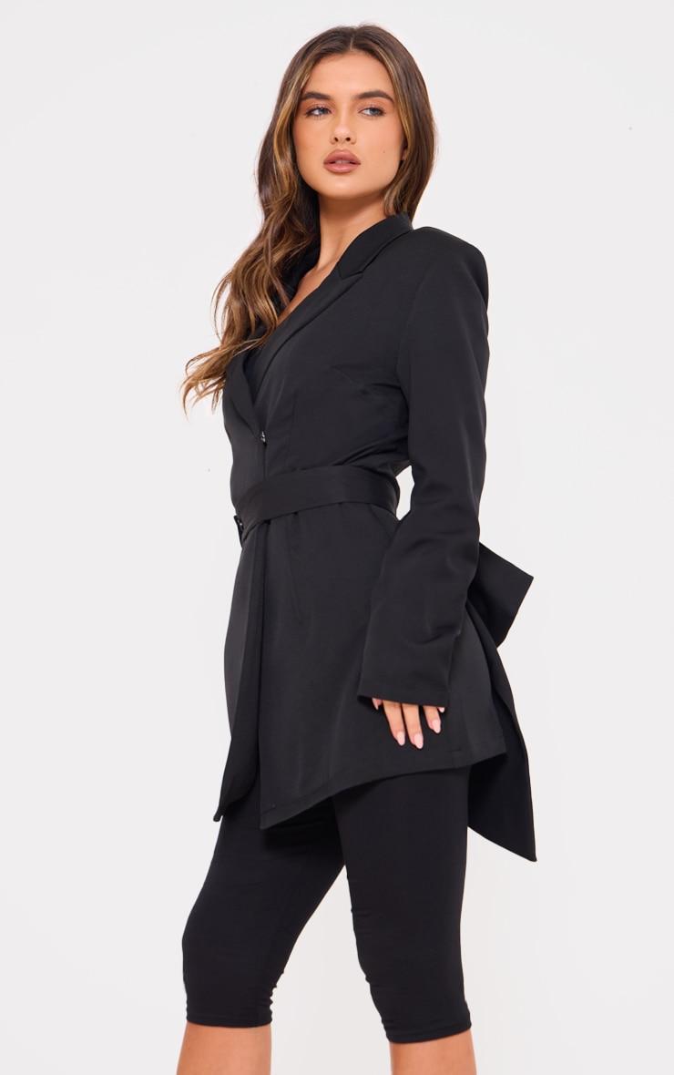  Black Bow Belted Blazer Product Image