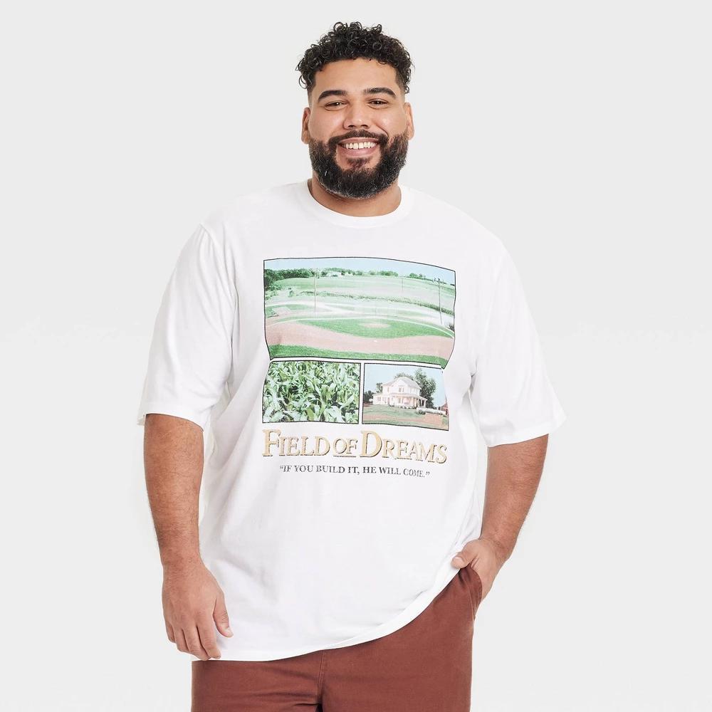 Mens Big & Tall Short Sleeve Crewneck Graphic T-Shirt - Goodfellow & Co Field Of Dreams White 3XL Product Image