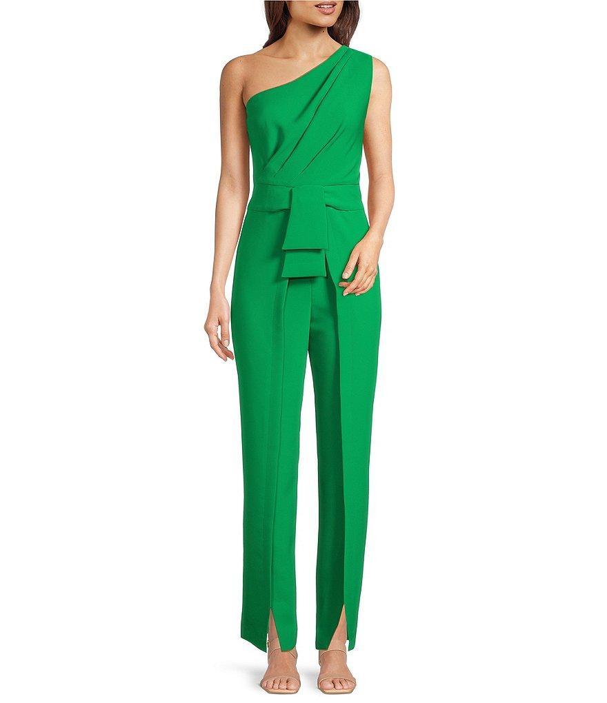 Alex Marie Aliza One Shoulder Wide Leg Crepe Jumpsuit Product Image