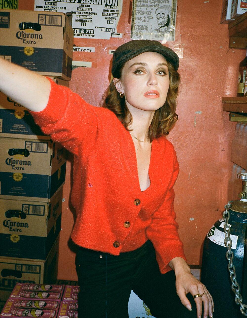 BRIXTON Town Womens Cardigan - RED Product Image