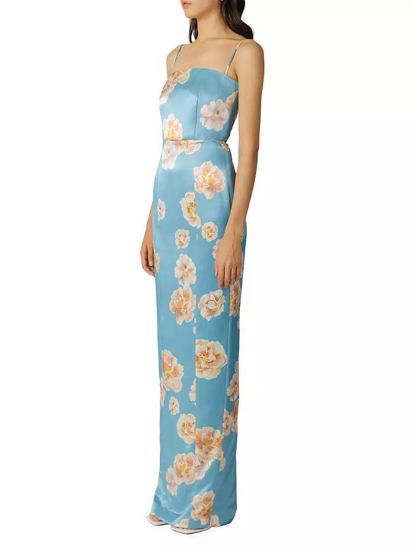 Sofia Satin Floral Maxi Dress Product Image