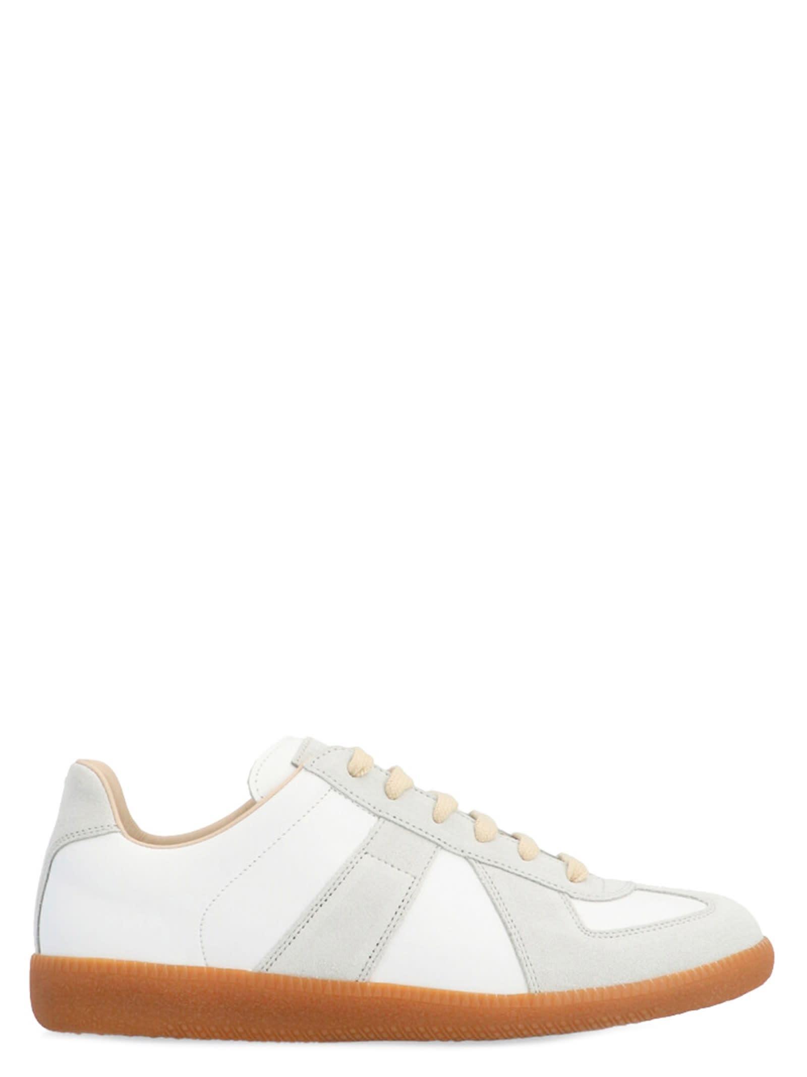 Suede And Fabric Sneakers In White Product Image