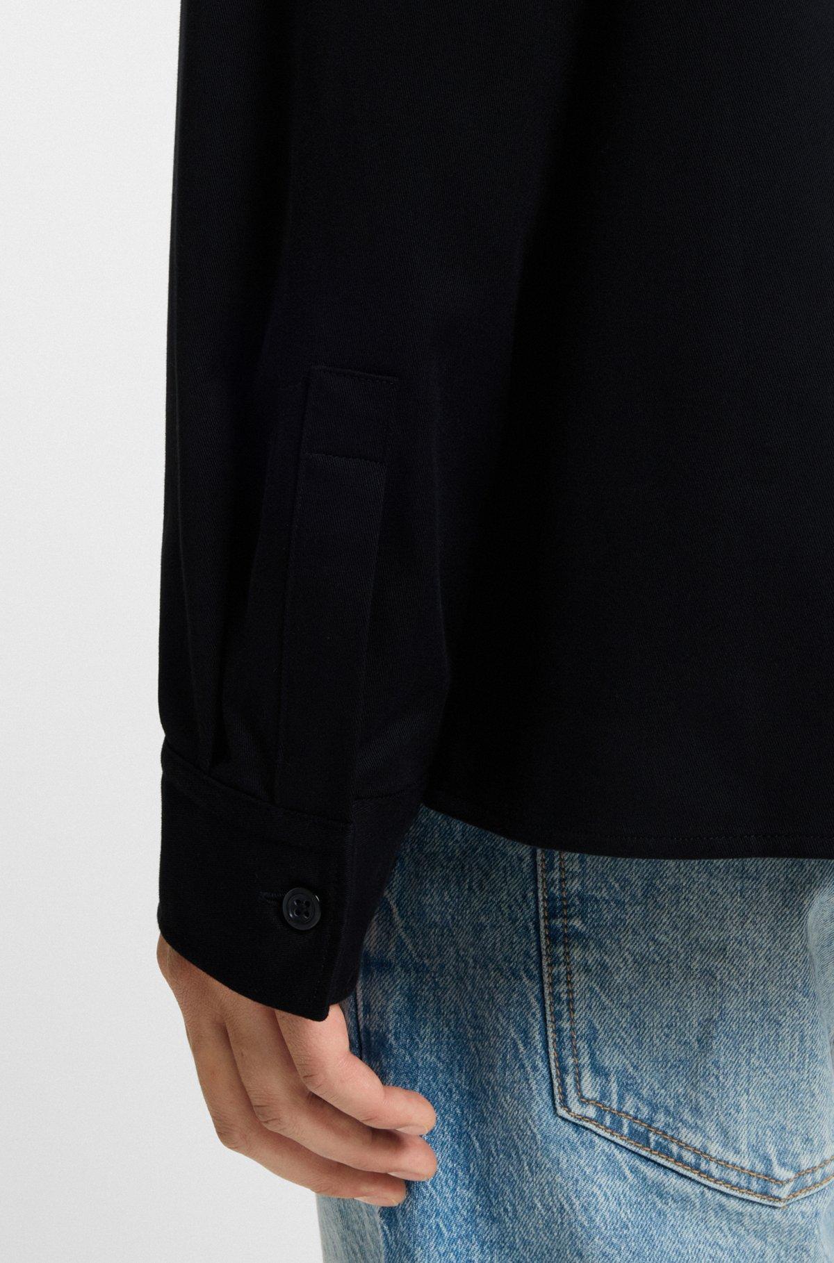 Cotton-twill shirt with logo label Product Image