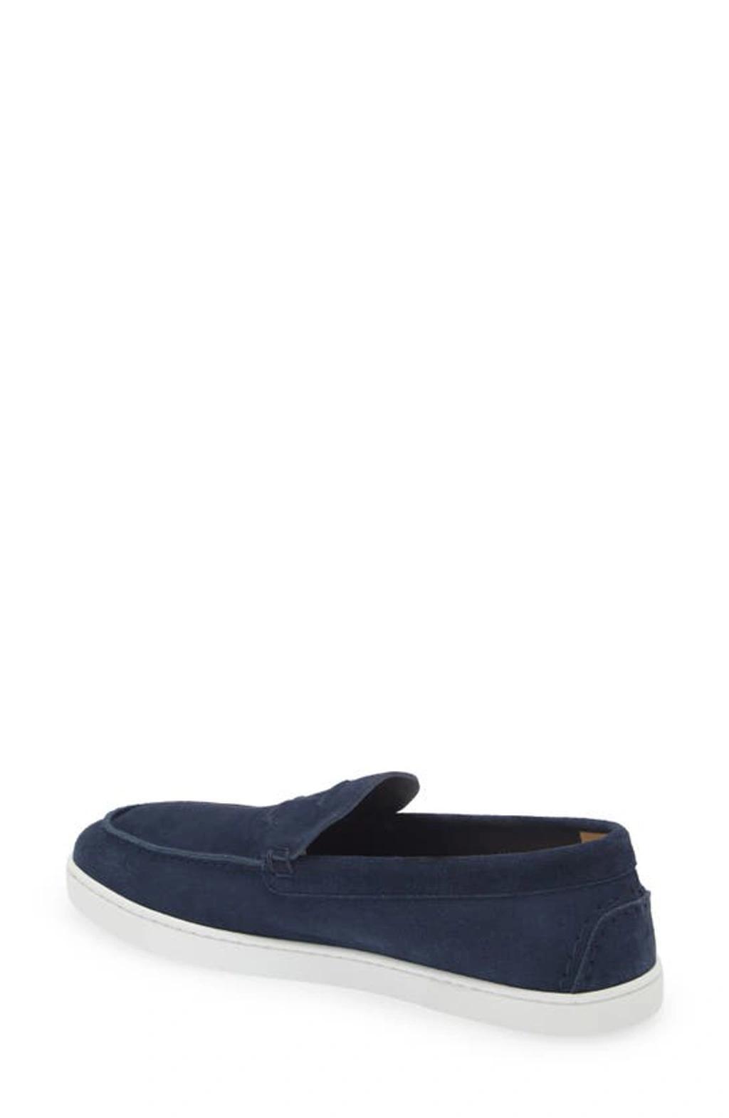 CHRISTIAN LOUBOUTIN Varsiboat Suede Loafers In Marine Product Image