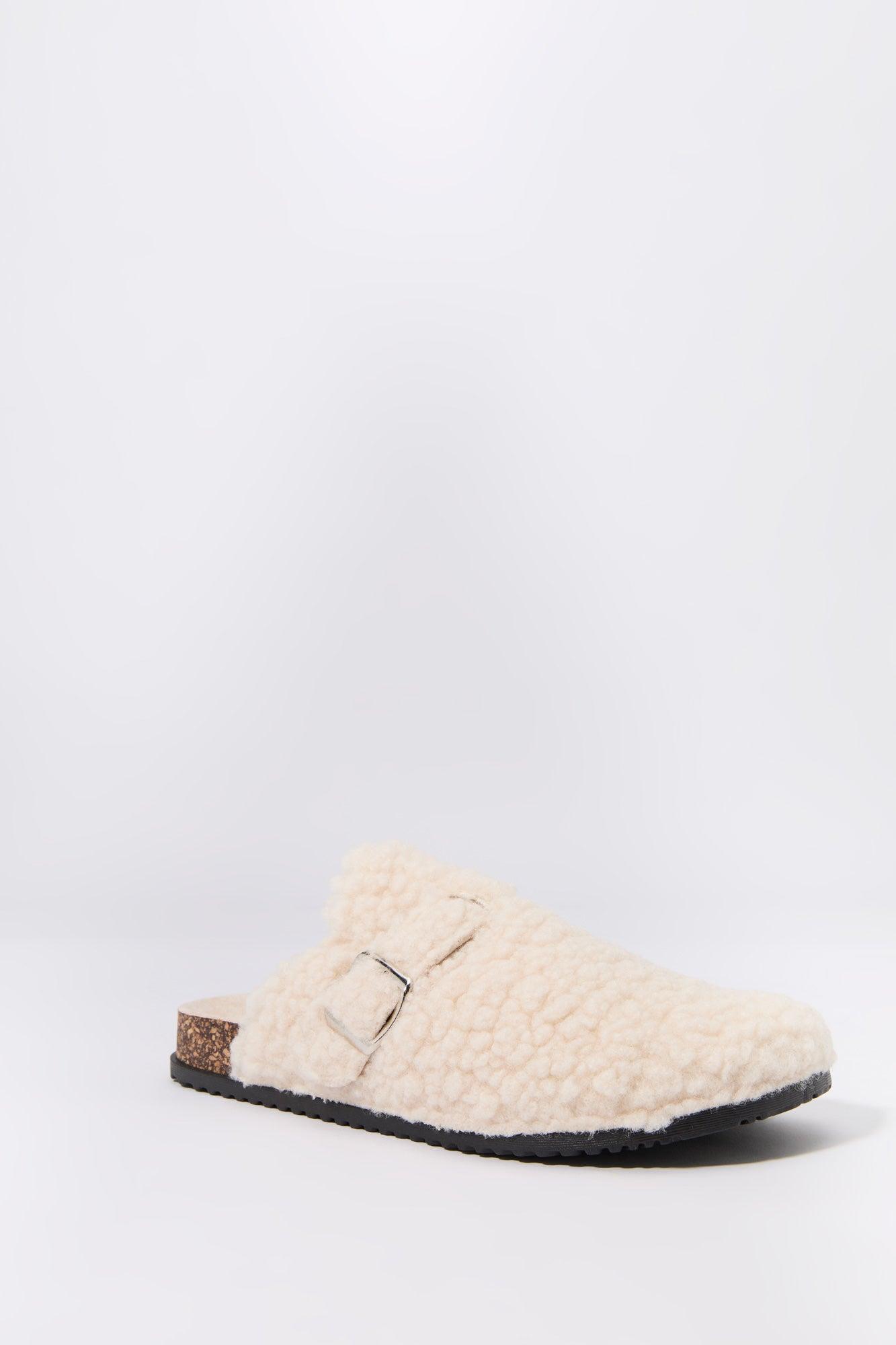 Faux Fur Cork Slipper Slides Female Product Image