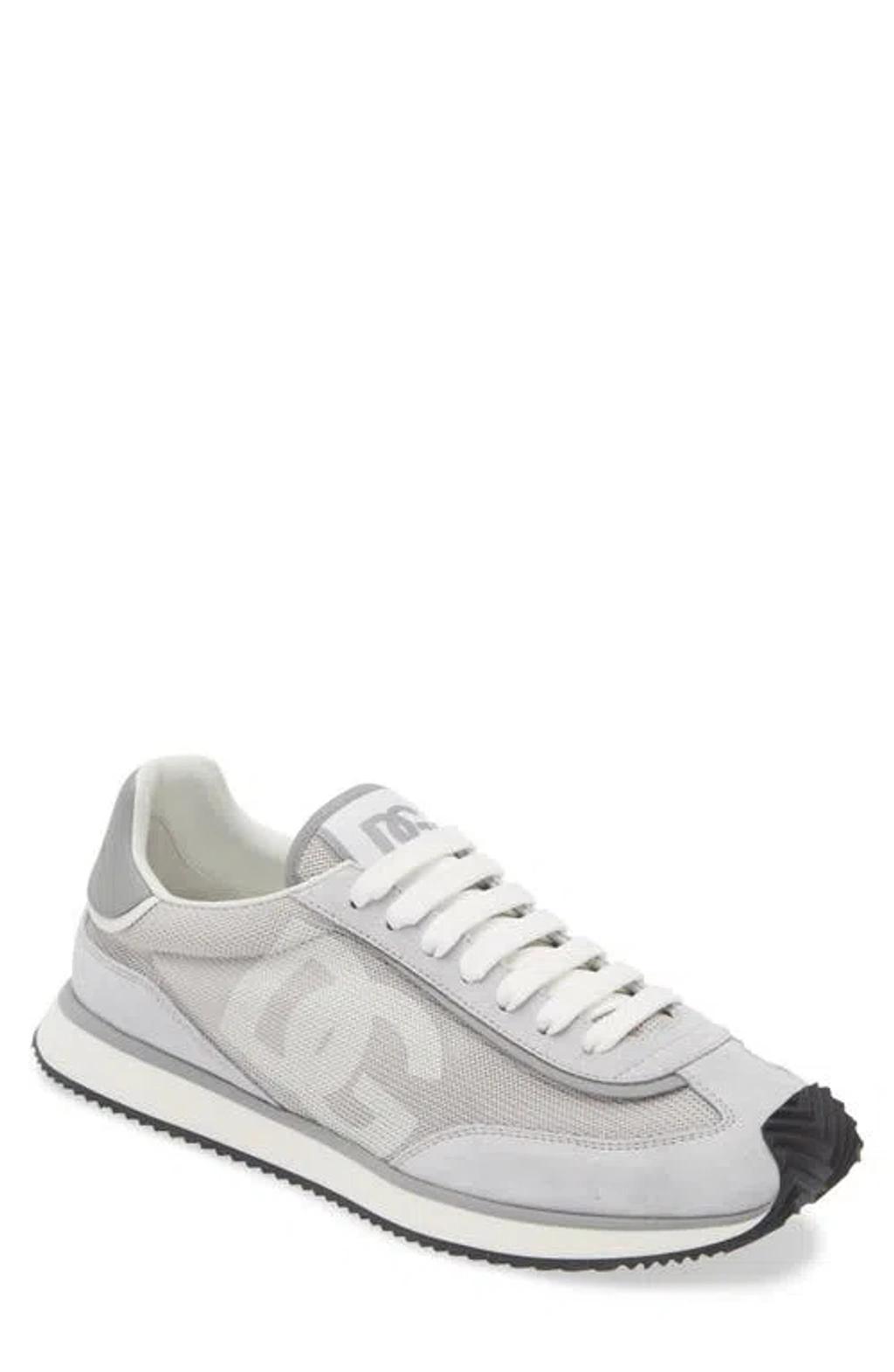 DOLCE & GABBANA Grey Suede And Mesh Dg Aria Sneakers Product Image