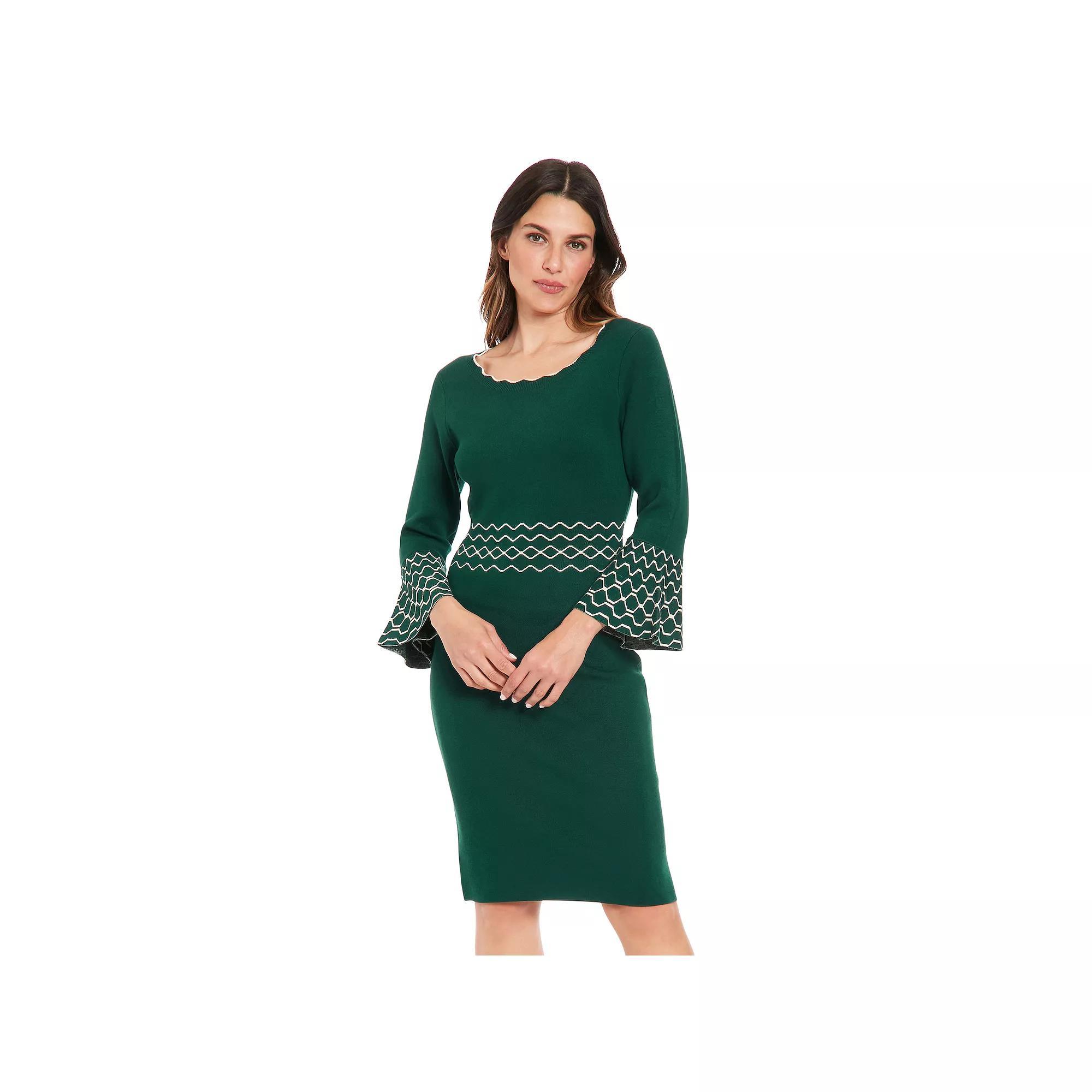 Women's London Times Solid Bell Sleeve Sweaterdress,  Product Image