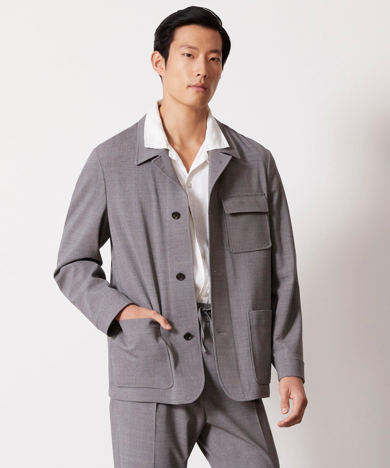 Italian Wool Belmont Jacket in Grey Product Image