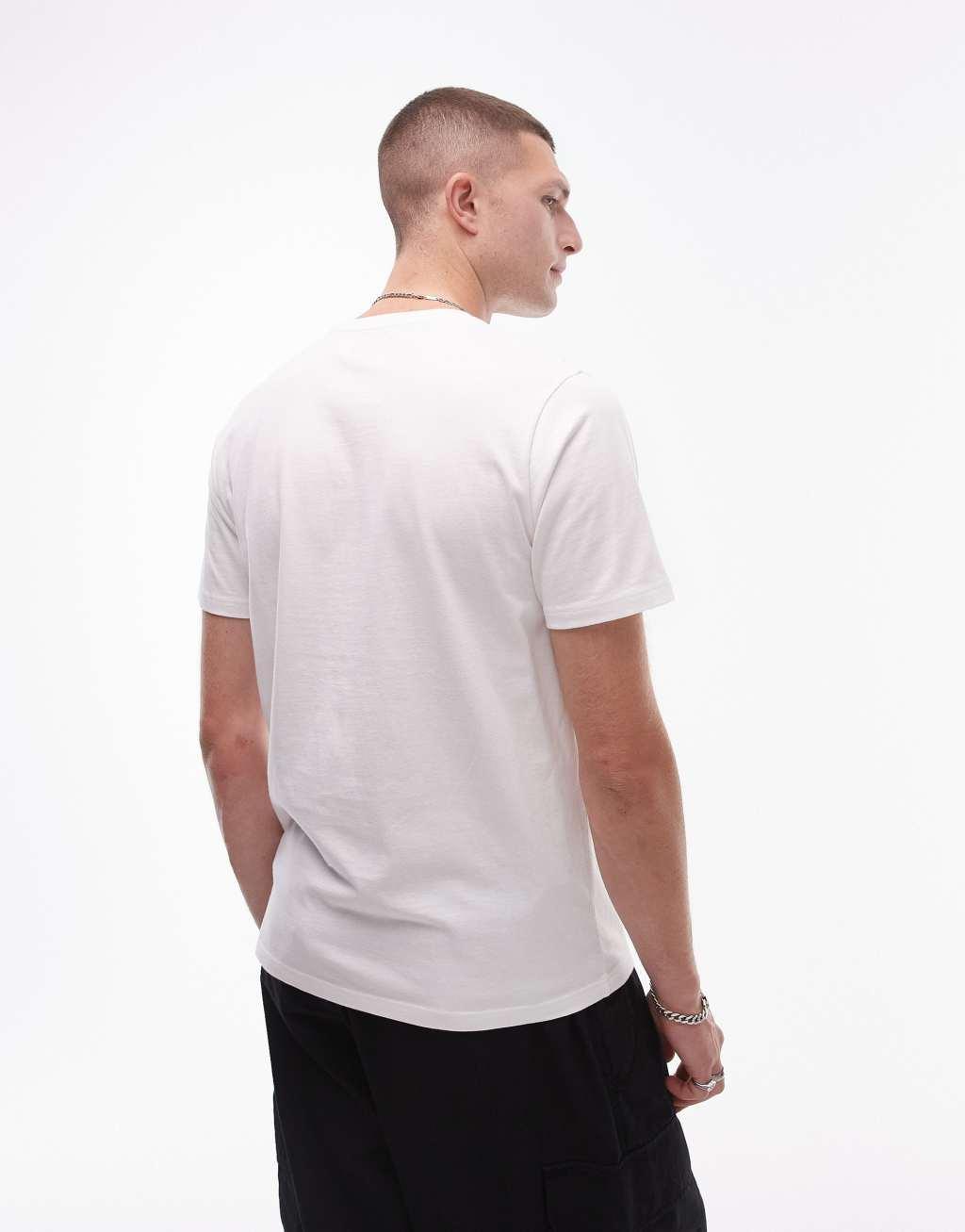 Topman 7 pack regular t-shirt in white, black, charcoal and navy Product Image