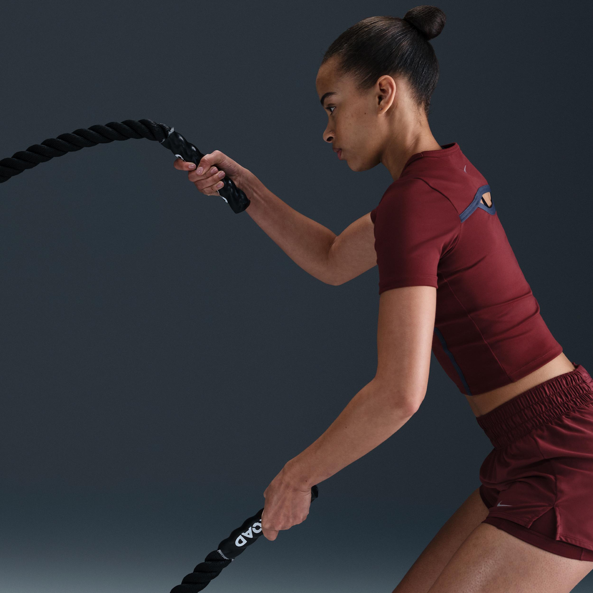 Nike Womens One Fitted Dri-FIT Short-Sleeve Top | HM9637-619 Product Image