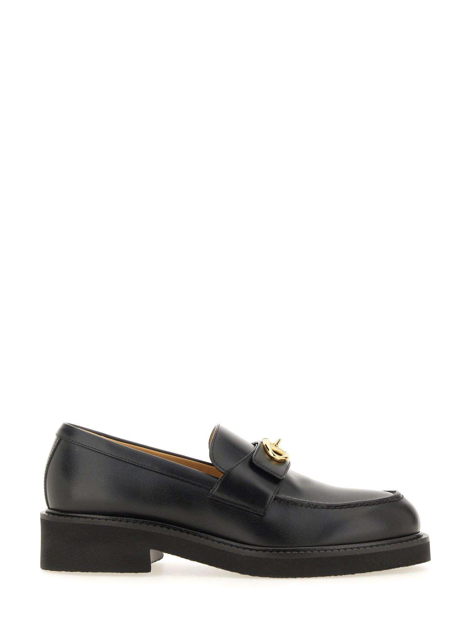 VALENTINO GARAVANI 40mm Calfskin "vlogo Locker" Loafer In Black Product Image