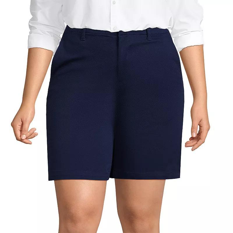 Plus Size Lands' End Classic 7" Chino Shorts, Women's, Size: 20 W, Light Grey Product Image