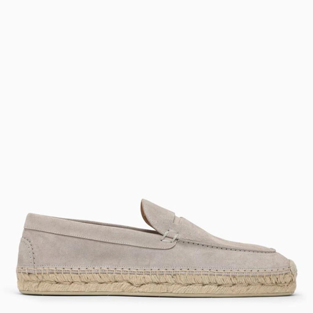 CHRISTIAN LOUBOUTIN Goose-coloured Suede Espadrilles In Gray Product Image