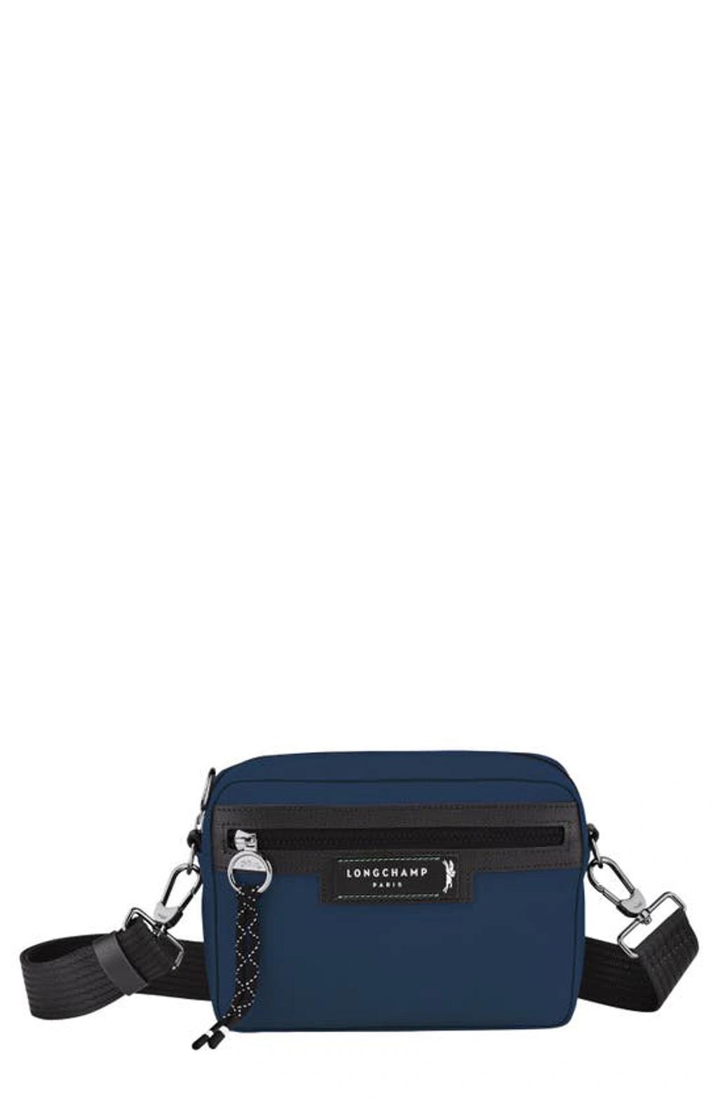 LONGCHAMP Green District Camera Recycled Crossbody Bag In Navy Product Image