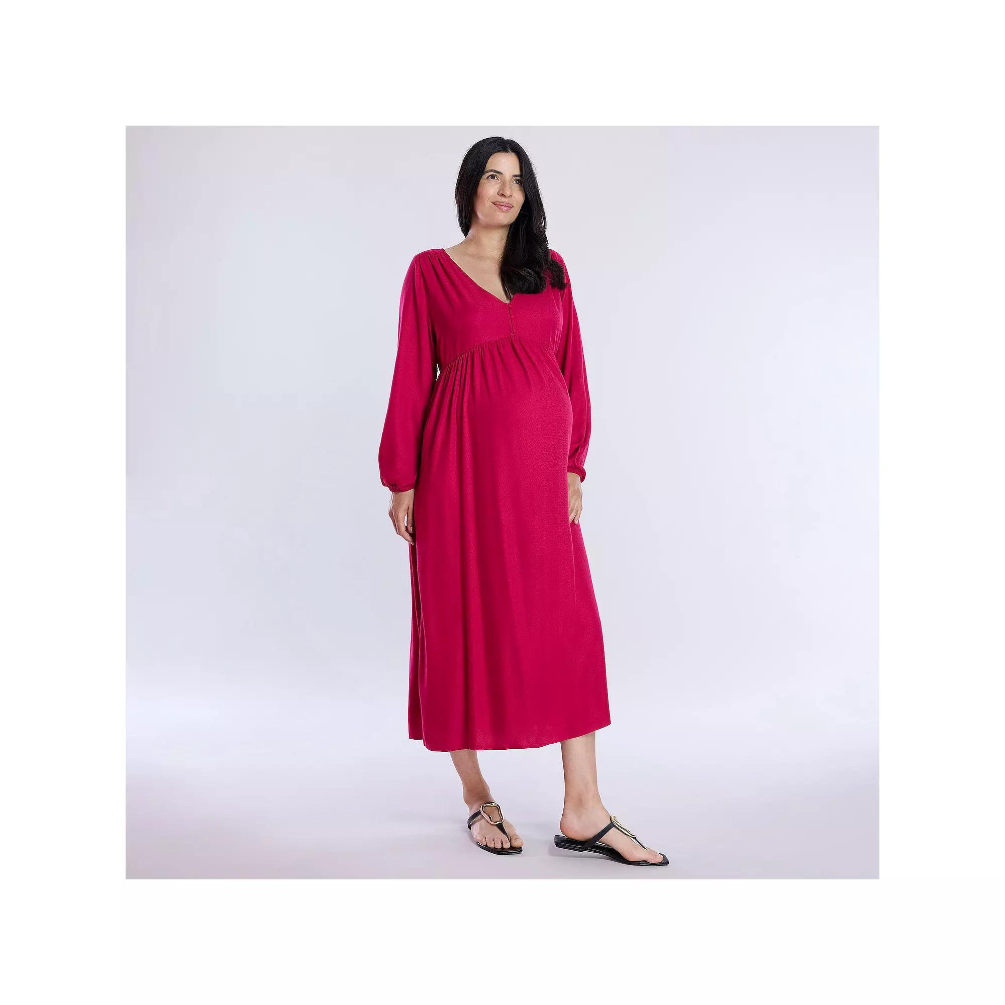 Maternity Motherhood® Button Front Midi Dress, Women's,  Product Image