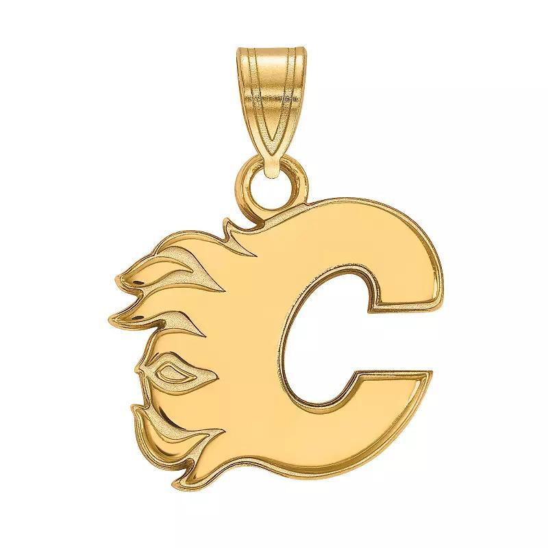 LogoArt Calgary Flames 10k Gold Small Pendant, Womens 10k Yellow Gold Product Image