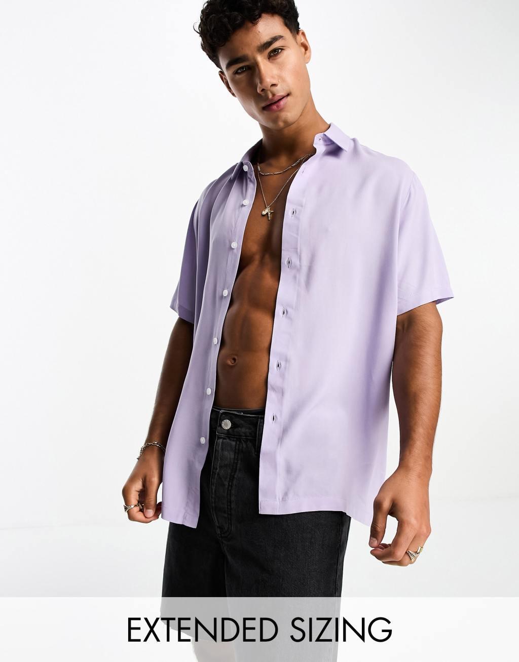 ASOS DESIGN relaxed fit viscose shirt Product Image