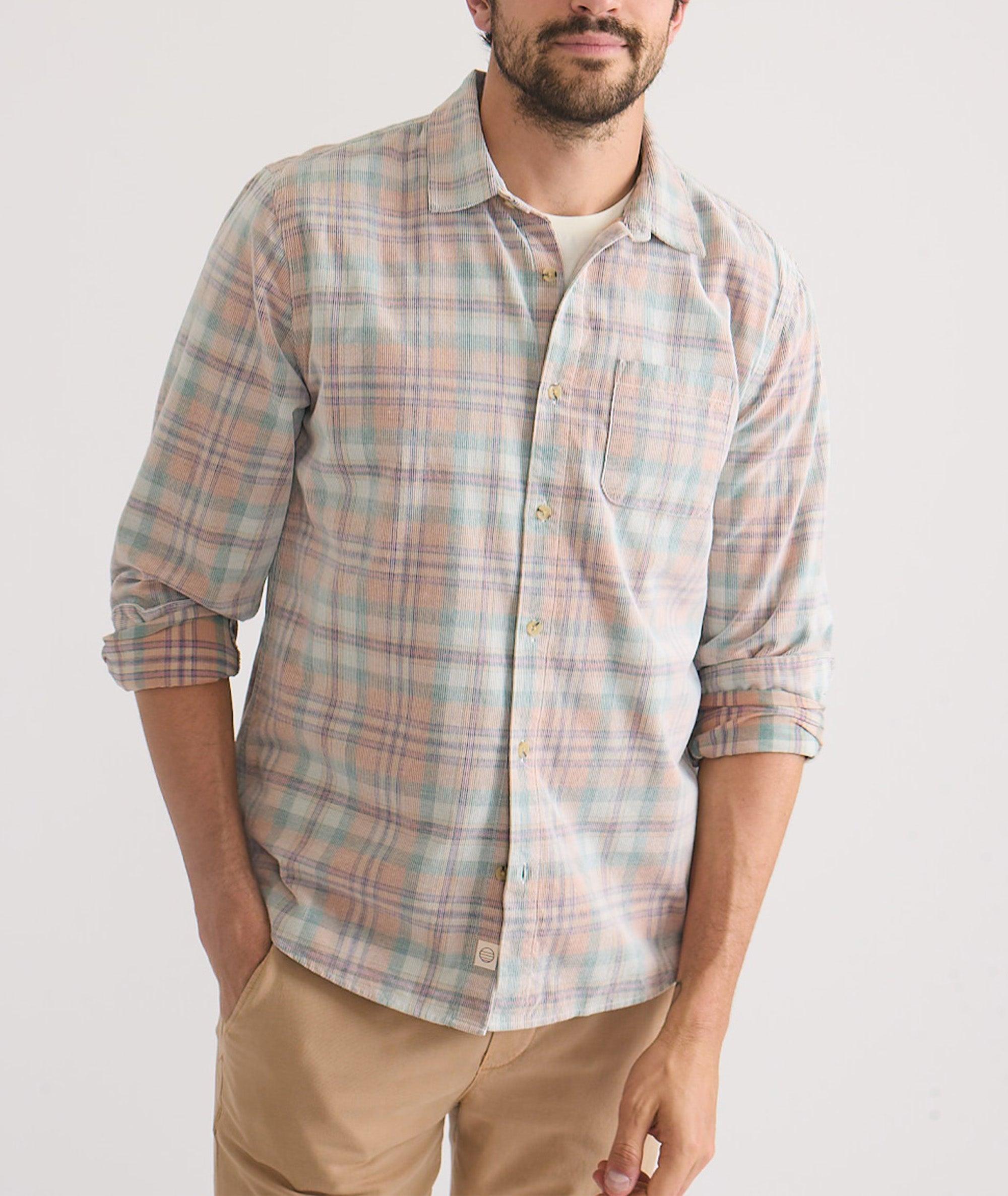 Lightweight Plaid Corduroy Shirt Product Image
