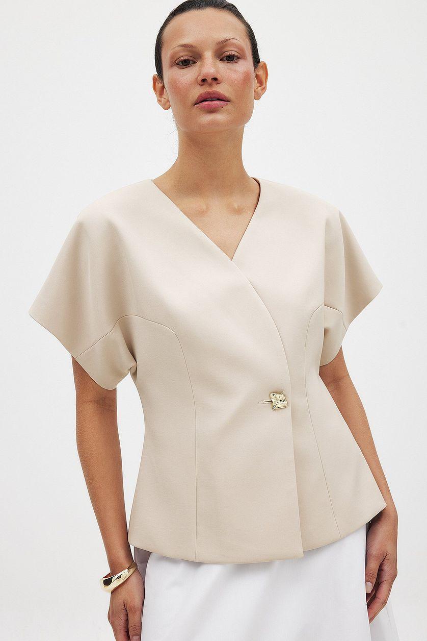 Fitted Short Sleeve Blazer Product Image