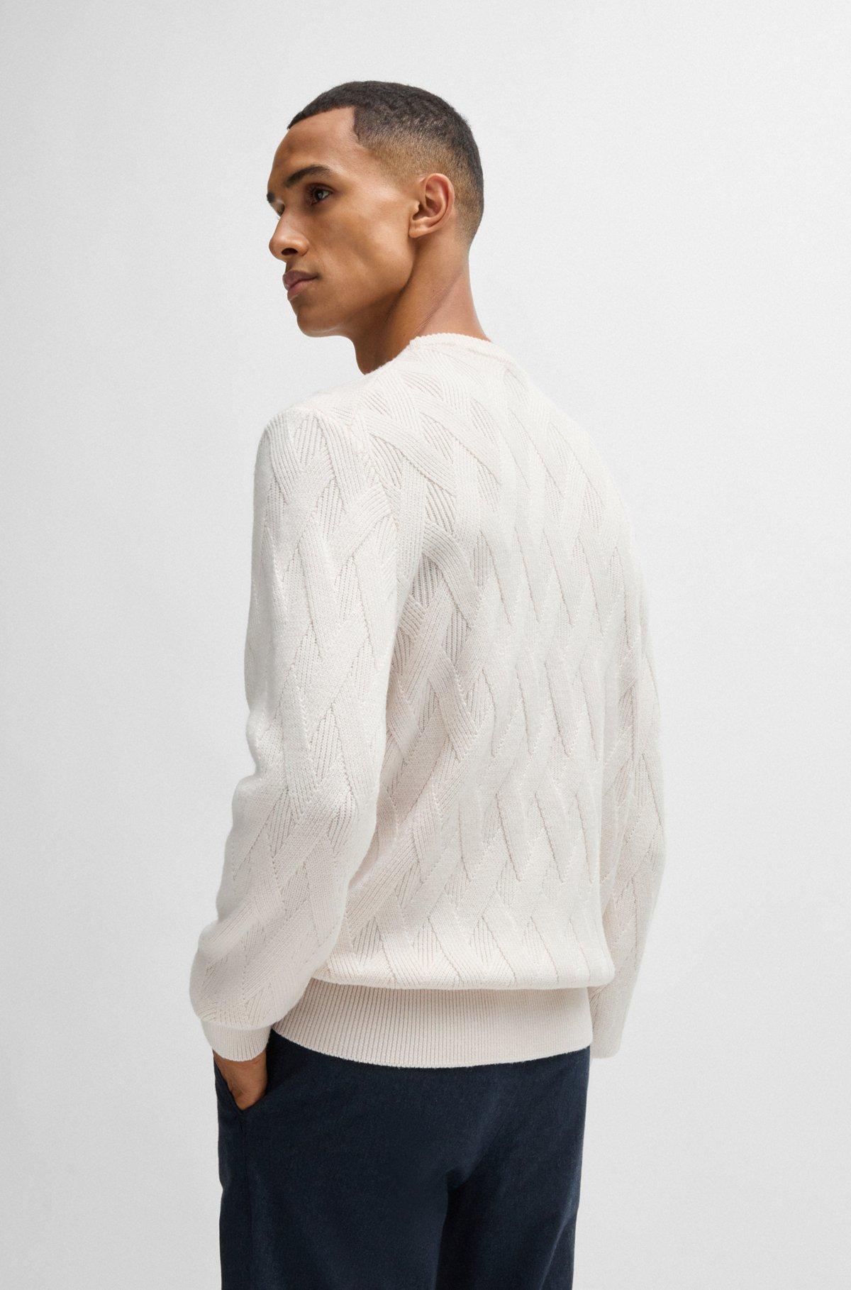 Wool regular-fit sweater with knitted structure Product Image