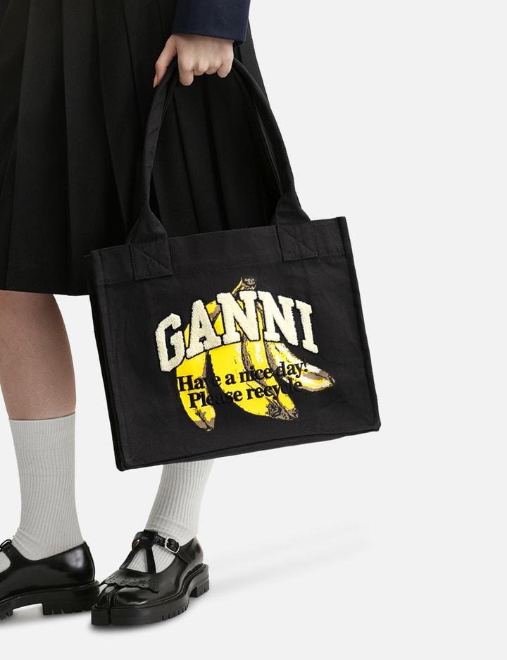 GANNI Banana Print Large Tote Bag In Black Product Image