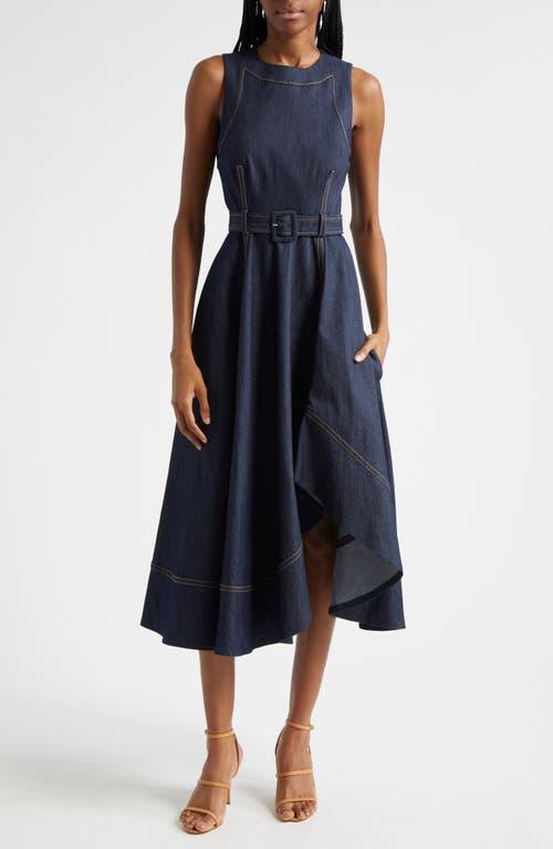 Womens Zelda Denim Belted Midi-Dress Product Image