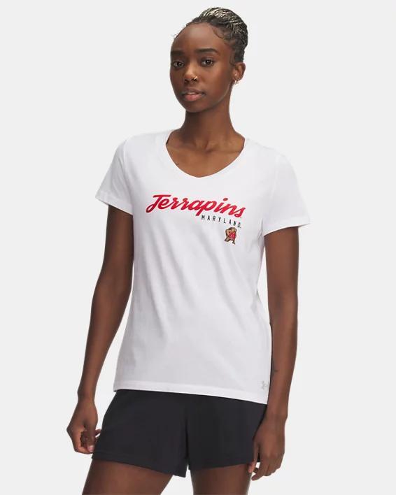 Womens UA Performance Cotton Collegiate V-Neck T-Shirt Product Image