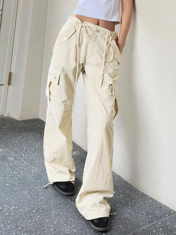 Multi Pocket Drawstring Cargo Pants Product Image