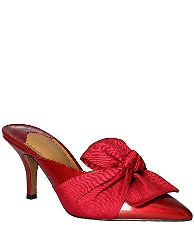 J. Renee Mianna Wrap Bow Patent Faille Dress Mules Product Image