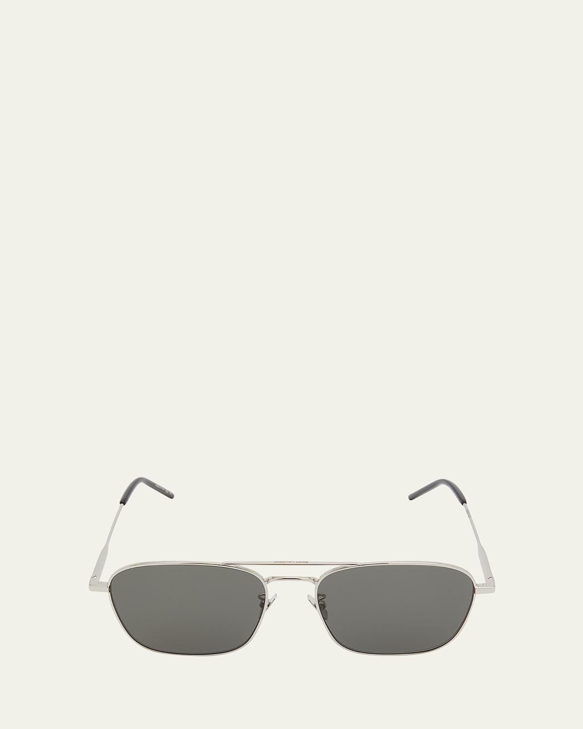 Saint Laurent Mens Brow Bar Aviator Sunglasses, 58mm Product Image